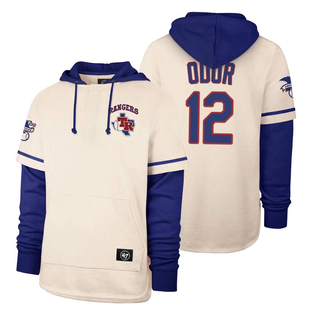 Men Texas Rangers #12 Odor Cream 2021 Pullover Hoodie MLB Jersey